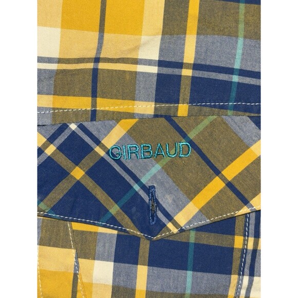 Men’s Marithe Francois Girbaud Button Up Yellow And Blue Shirt XL - Picture 2 of 5